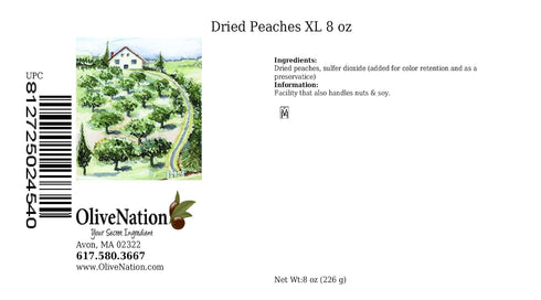 -32 OliveNation Sun Dried California Peaches, Extra Fancy, No Sugar Added, Non-GMO, Kosher, Vegan ounces