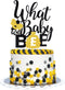 What Will Baby Bee Gender Reveal Cake Topper - Gold Glitter Bumble Honey Bee Honeycomb Cake Décor for Baby Shower