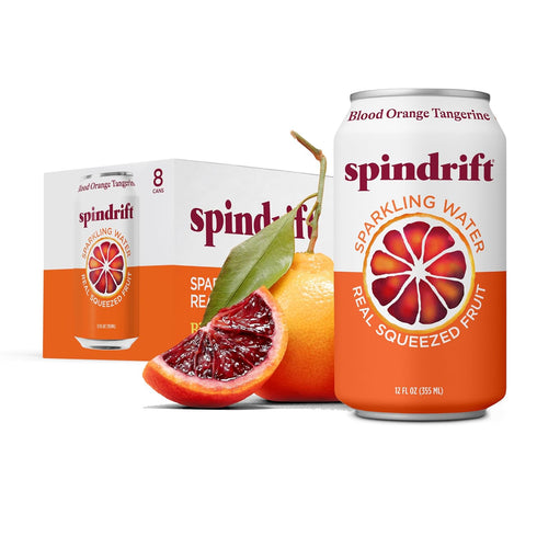 Spindrift Sparkling Seltzer Water, Blood Orange Tangerine Flavored, Made with Real Squeezed