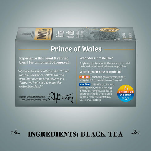 20 Count (Pack 4) Twinings Prince of Wales Tea A Light & Velvety Smooth Caffeinated Black Tea, Individually Wrapped Tea