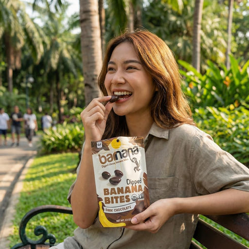 3.5 (Pack 3) Barnana Organic Dark Chocolate Dipped Chewy Banana Bites, Ounce Bag