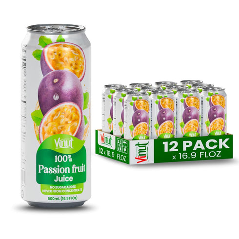 VINUT 100% Passion Fruit Juice, No Added Sugar, Not From Concentrate, 16.9