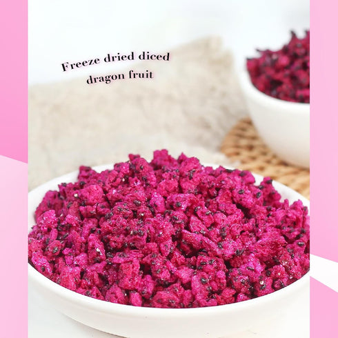 5.3oz(150g) TXDYNLLK Freeze-Dried Diced Dragon Fruit Single Ingredient, No Added Sugar, Dragon Fruit Cubes for Drinks