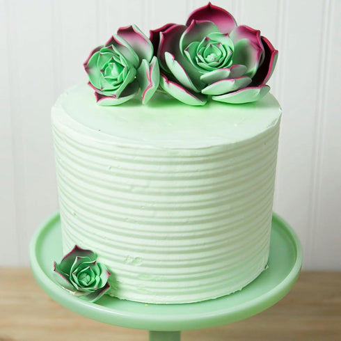3 Count Global Sugar Art Succulent Taurus Sugar Cake Flowers Assortment with Wire, by Chef Alan Tetreault