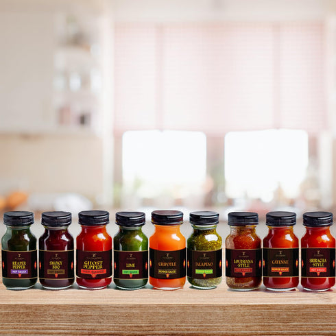 TILZ COLLECTION Sets |24 Tilz, Hot Sauce Gift Hot Sauce Bottles, Sampler, Chilli Sauce, Food Gifts For Men |Sriracha