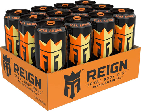 16 Oz (Pack 12) Reign Total Body Fuel, Orange Dreamsicle, Fitness & Performance Drink, Fl