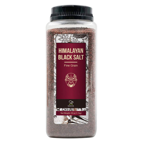Soeos Himalayan Black Salt Fine Black Himalayan Salt, 2.4 Pound (39 Oz),