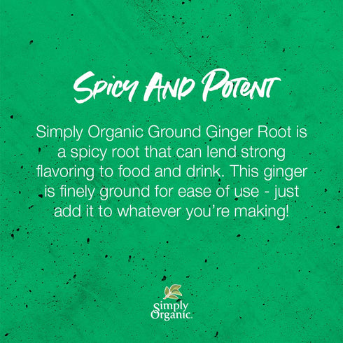 Simply Organic Ground Ginger Root, Certified Organic, 0.42 oz, Pack of 6