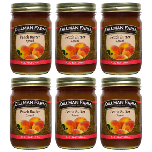 Dillman Farm All Natural Peach Butter - Gluten-Free, Non-GMO, Vegan, Kosher, Eco-Friendly,