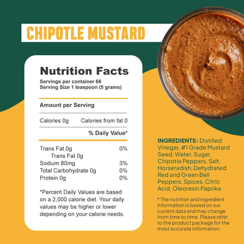 McCaffrey Chipotle Mustard Smooth Mustard with Smoky Chipotle Heat Bold Condiment for Burgers, Sandwiches, Marinades