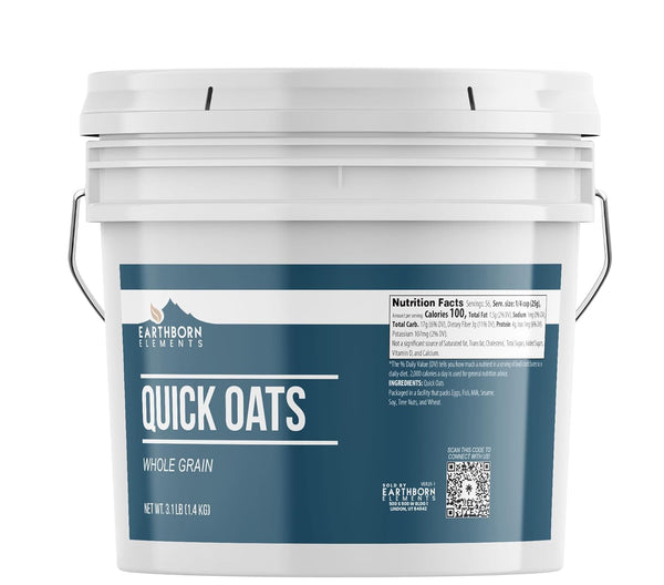 Earthborn Elements Quick Oats 1 Gallon, Bulk Size, Quick Breakfast, Whole Grain
