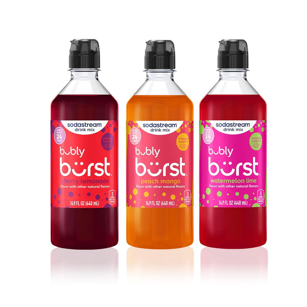 SodaStream Bubly Burst Variety Pack, New Pour Bottle Drink Mix (440ml, Pack