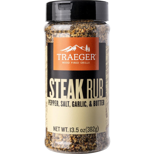 Traeger Grills SPC281 Steak Rub, Premium BBQ Seasoning with Pepper, Salt, Garlic