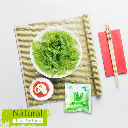 GCAP Sea Grapes – PREMIUM, 4.23 OZ of 6 Packs, Dehydrated Seaweed, Umibudo, Green Caviar, Lato Seaweed Superfood