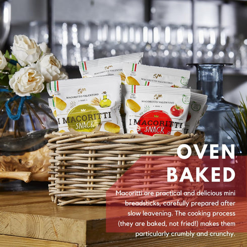 1.06 oz, Pack 3 I Macoritti Snack Breadsticks with Extra Virgin Olive Oil - Authentic Italian Snack, Oven-Baked, Made