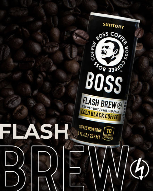8oz 12 Pack, BOSS Coffee by Suntory - Japanese Flash Brew Original Black Coffee, Imported from Japan, Espresso