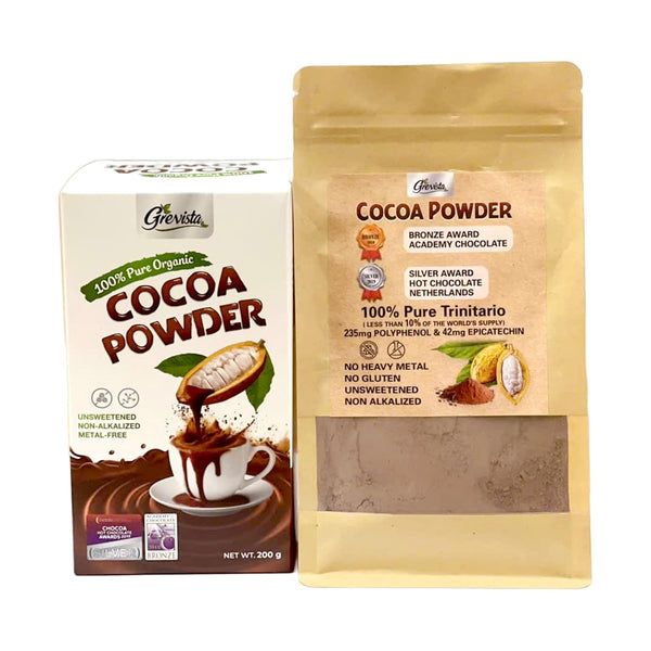 Grevista 100% Pure Cocoa Powder Unmistakably Premium Quality | Bronze & Silver