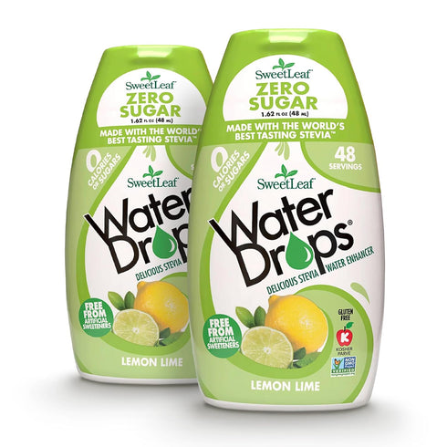 SweetLeaf Water Drops, Lemon Lime Water Enhancer, Sugar Free, 1.62 Oz Ea (Pack of 2)