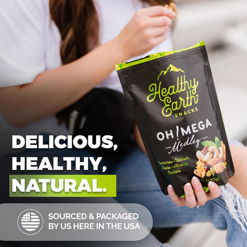 (Omega-3 Omega-6) Mixed Nuts Unsalted | Trail Mix | Trail Mix without Peanuts | Gourmet Snacks, Protein Snacks, Gluten