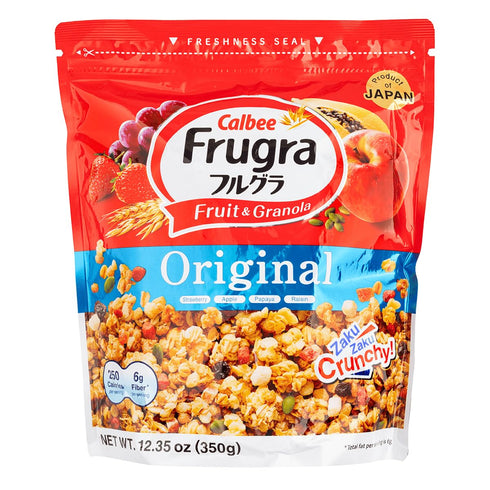 Calbee, Frugra Fruit & Granola Original Strawberry Apple Papaya Raisin, 12.35 Ounce