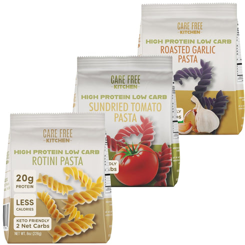 Care Free Kitchen Rotini Keto Pasta Noodles Variety 3-Pack (8 oz. Bags)