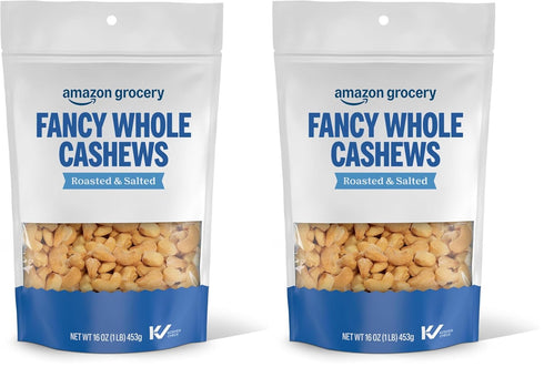 Amazon Brand - Happy Belly Cashews, Roasted & Salted, 16 ounce (Pack