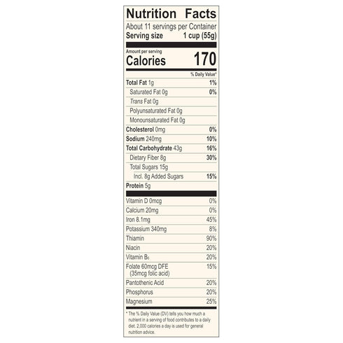 Mom's Best 22 oz (Pack 10) Moms Best Raisin Bran Whole Grain Cereal with No Artificial Flavors, Box