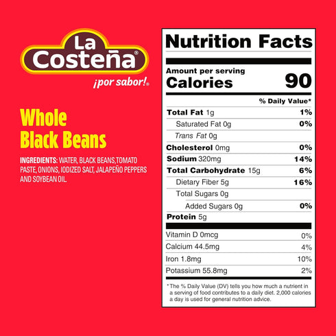 Hummus, 14.1 oz, 12 Pack La Costea Whole Black Beans - Ready-to-Eat Canned Black Beans for Mexican Food, Vegetarian