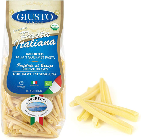 Giusto Sapore Italian Pasta - Caserecce 454g - Premium Organic Bronze Drawn