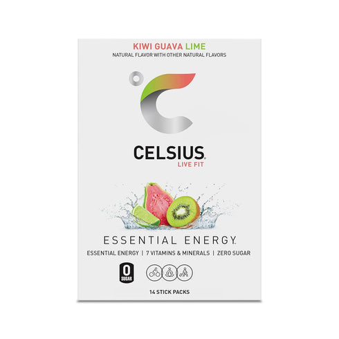 (14 Pack) CELSIUS On The Go Kiwi Guava Lime, Sugar Free Energy Drink Mix Sticks per