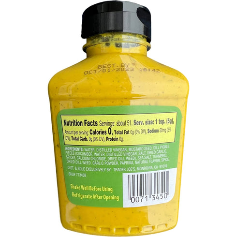 TJ's (3 Trader Joe's Dill Pickle Mustard Bottles), Kosher