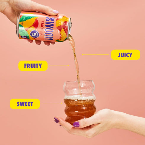(Pack 12) Swoon Peach Tea - Sugar Free, Low Carb, Paleo-Friendly, Gluten Free - Flavored Keto Drinks Made with Organic