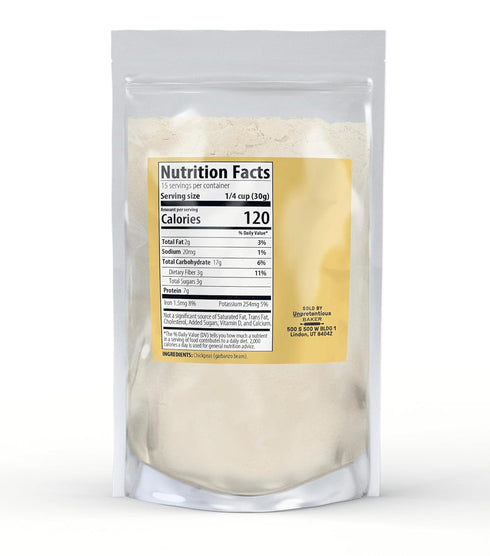 1 lb, Unpretentious Chickpea Flour, Made from Garbanzo Beans, Gluten-Free, Plant Based