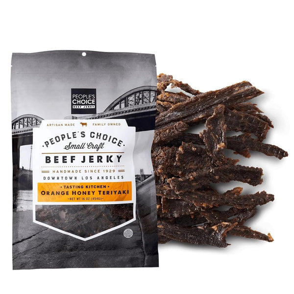 Peoples Choice Beef Jerky Tasting Kitchen Orange Honey Teriyaki Sweet & Savory