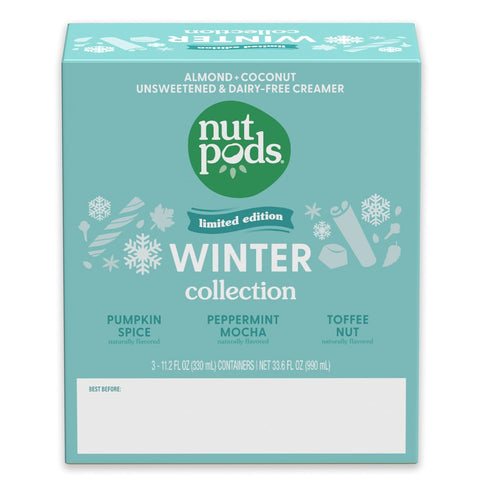 3-Pack Whole30, nutpods Winter Collection, of Unsweetened Dairy-Free Creamers (Pumpkin Spice, Peppermint Mocha, Toffee