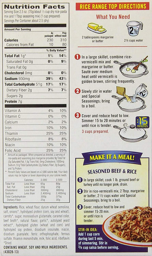 (Pack 6) Rice a Roni, Beef Flavored Rice