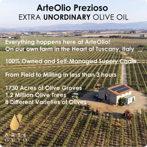 ArteOlio 100% (250mL Prezioso Olive Oil: Extra virgin cold pressed olive oil directly from Italy made in Single Estate