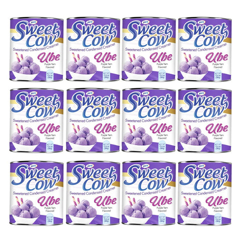13.40 oz (Pack 12) Ube Condensed Milk, Can of Jans Sweet Cow Sweetened Condensed Creamer