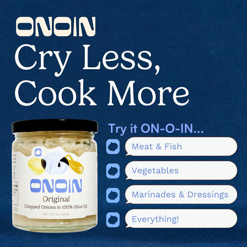 100% 9 oz (Pack 2) ONOIN Chopped Onions in Olive Oil - Seed Oil Free and Ready-to-Use Flavor Base & Topping | Original