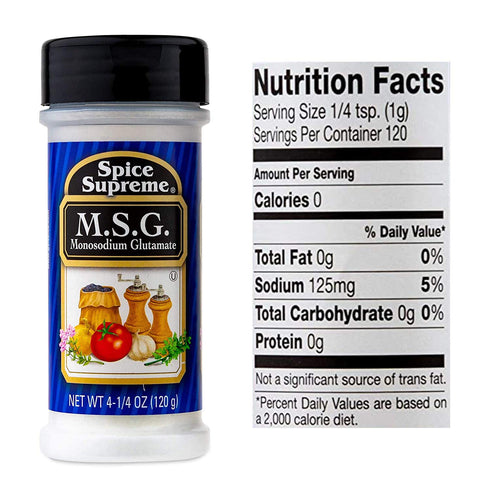 Spice Supreme M.S.G. Monosodium Glutamate, 4.25-oz Plastic Shaker