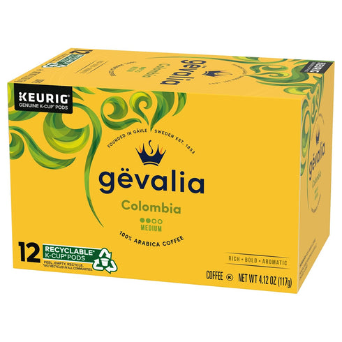 12 (Pack 3) Gevalia Colombian Coffee K-Cup Pods ct. Box