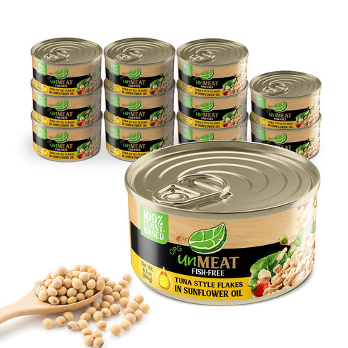 unMEAT Plant Based Tuna Style Flakes in Sunflower Oil Vegan Canned Tuna