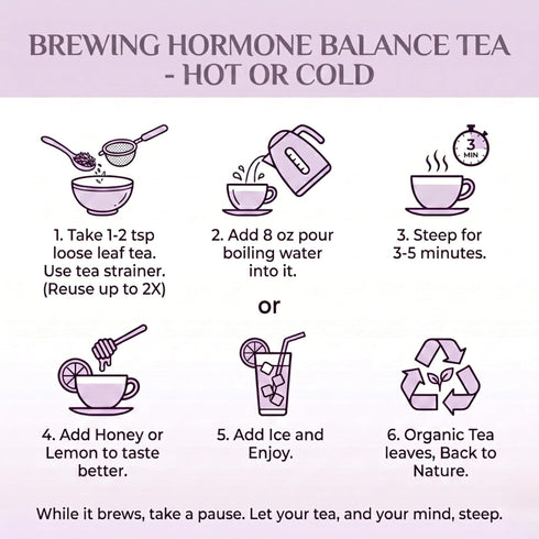 Hormone Balance for Women Tea with Red Raspberry Leaf, Chamomile, Peppermint, Nettle & Chaste Tree Berry Organic Herbal