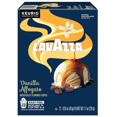 88-Count (4 Packs 22) Lavazza Vanilla Affogato Coffee, Single Serve Keurig K-Cup Pods, Flavored Coffee, Box
