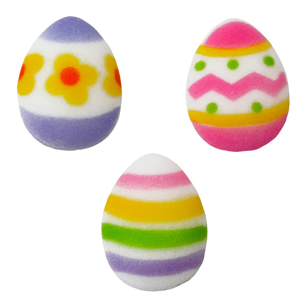 DecoPac Sugar Dec-Ons Easter Eggs Assortment, Brightly Colored Sugar Cake Decorations, Ready