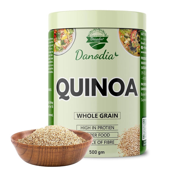 Danodia Foods Hulled Quinoa Grains, 500g (1.1lb, 17oz) | Gluten Free, Non