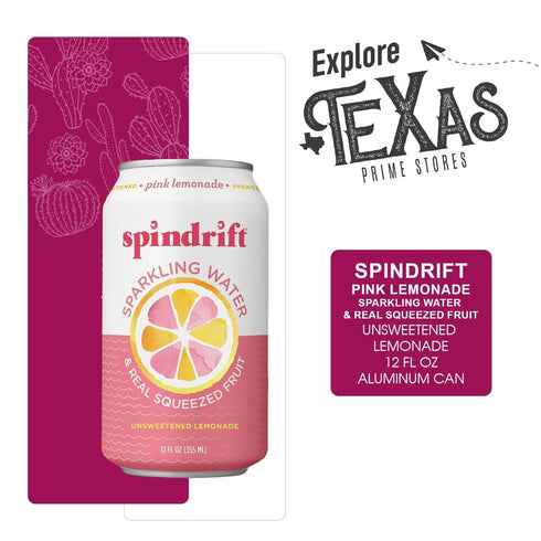 20- Pack 12 oz Spindrift of Pink Lemonade Sparkling Water & Real Squeezed Fruit fl Can