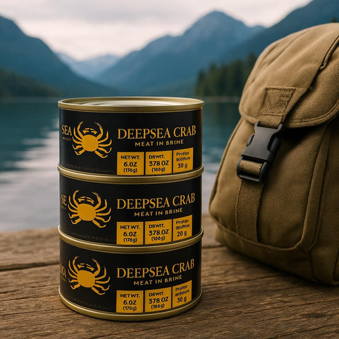 6 oz Aqua Gourmet - Canned Premium Deepsea Crab Meat in Brine, Cans