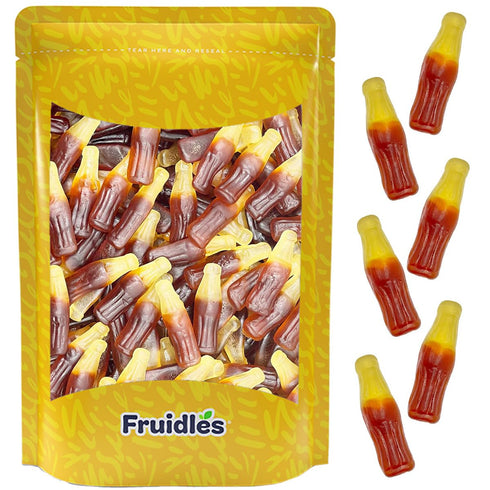 Fruidles Soda Bottles Gummi Cola Candy, Delicious Multicolor Fruit Flavors, Party Candy