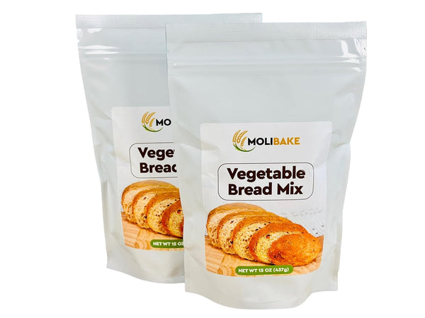 Molibake Vegetable Bread Mix Pack of 2 15 oz Savory Baking Mix